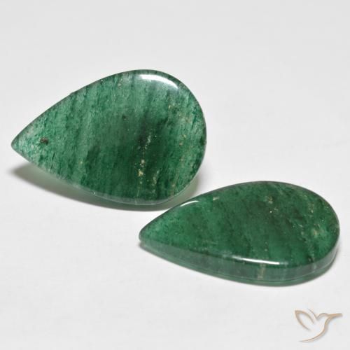 Gemme di Avventurina Verde Smeraldo Medio naturale da 18.08 ct, Forma a pera, Traslucido