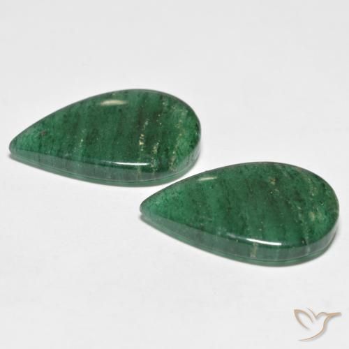 Gemme di Avventurina Verde Smeraldo Medio naturale da 18.08 ct, Forma a pera, Traslucido