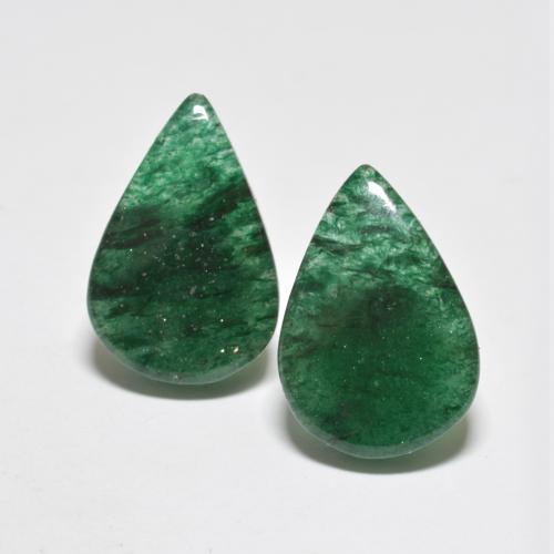 Avventurina naturale verde da 12,03 ct, taglio a pera, traslucido