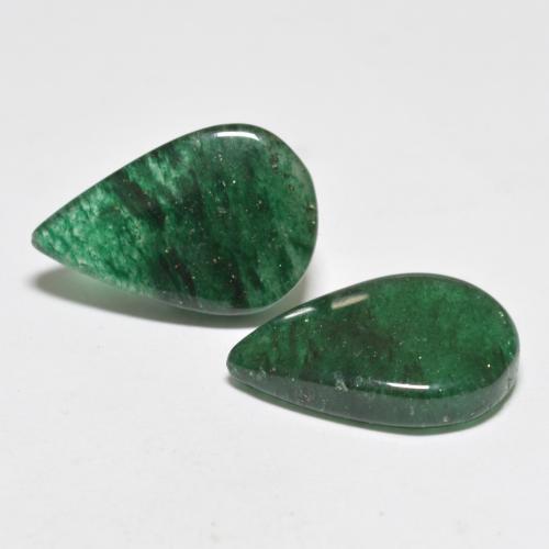 Avventurina naturale verde da 12,03 ct, taglio a pera, traslucido