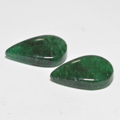 Avventurina naturale verde da 12,03 ct, taglio a pera, traslucido