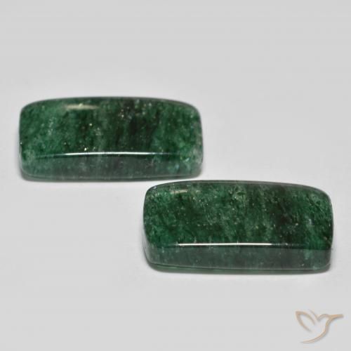 Gemme di Avventurina Verde freddo naturale da 14.76 ct, Taglio a baguette, Traslucido
