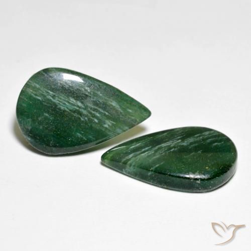 Gemme di Avventurina Verde foresta naturale da 13.45 ct, Forma a pera, Traslucido