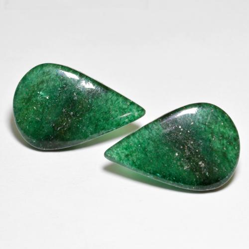 Gemme di Avventurina Verde multicolore naturale da 14.41 ct, Forma a pera, Traslucido