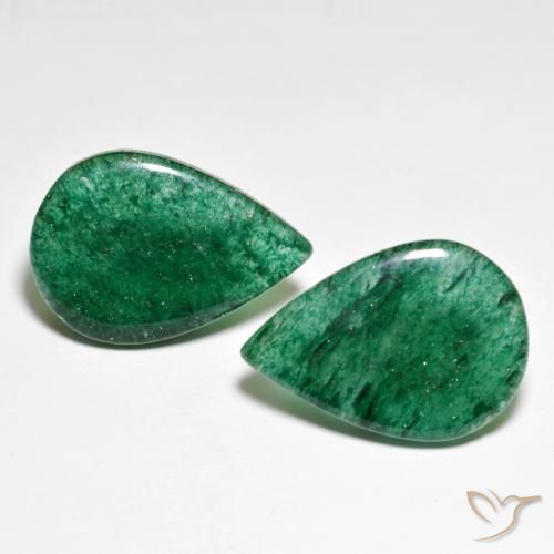 14.94ctw Naturale Verde brillante Avventurina, Forma a pera, Traslucido