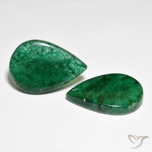 Gemme di Avventurina Verde brillante naturale da 14.94 ct, Forma a pera, Traslucido