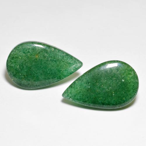Avventurina naturale verde da 12,78 ct, taglio a pera, traslucido