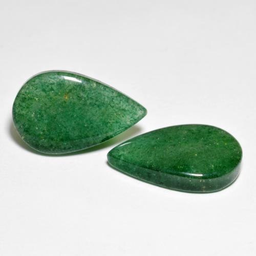 Avventurina naturale verde da 12,78 ct, taglio a pera, traslucido