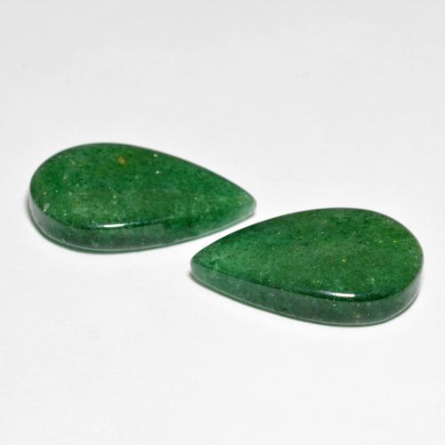 Avventurina naturale verde da 12,78 ct, taglio a pera, traslucido