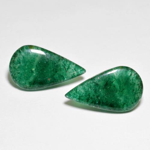 Avventurina naturale verde da 10,30 ct, taglio a pera, traslucido