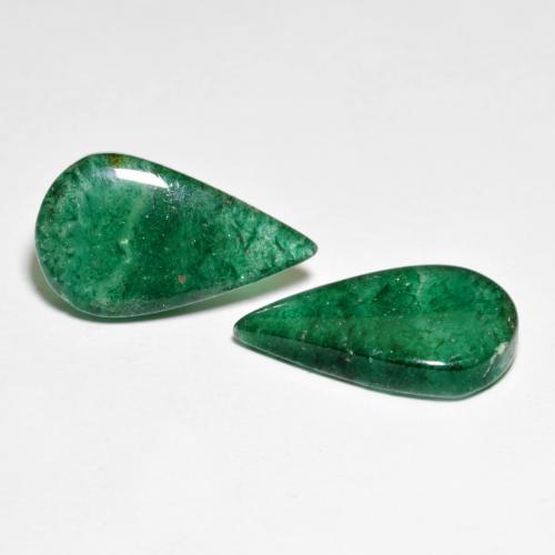 Avventurina naturale verde da 10,30 ct, taglio a pera, traslucido