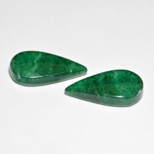 Avventurina naturale verde da 10,30 ct, taglio a pera, traslucido