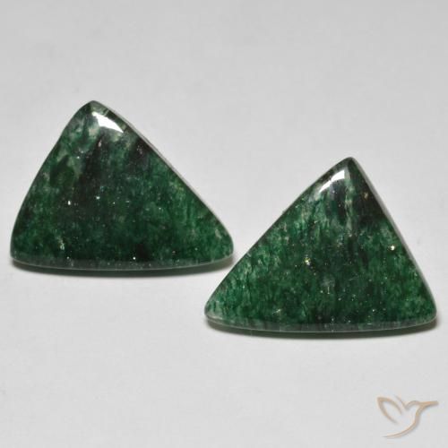 15.57ctw Naturale Verde Pino Avventurina, Taglio trillion, Traslucido