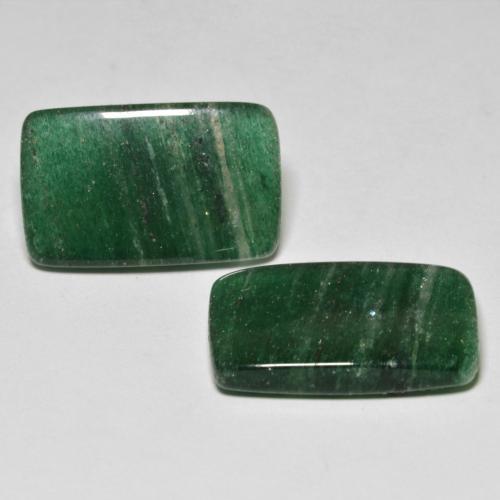 Avventurina naturale verde da 16,97 ct, baguette, traslucido