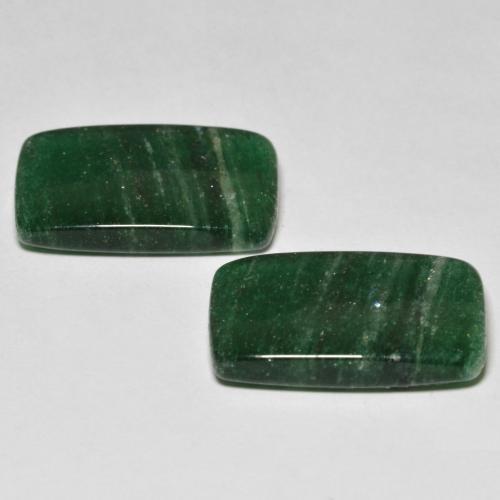 Avventurina naturale verde da 16,97 ct, baguette, traslucido