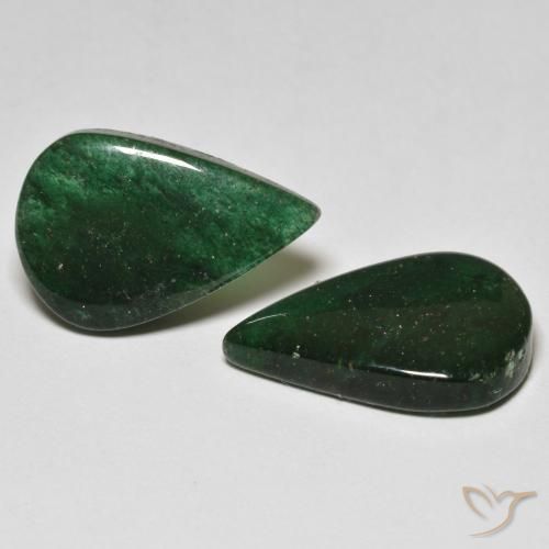 Gemme di Avventurina Verde foresta naturale da 17.37 ct, Forma a pera, Traslucido