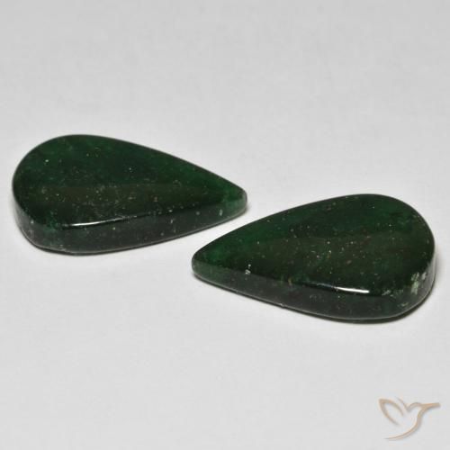 Gemme di Avventurina Verde foresta naturale da 17.37 ct, Forma a pera, Traslucido