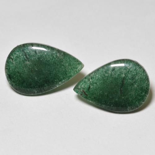 Gemme di Avventurina Verde foresta naturale da 9.29 ct, Forma a pera, Traslucido