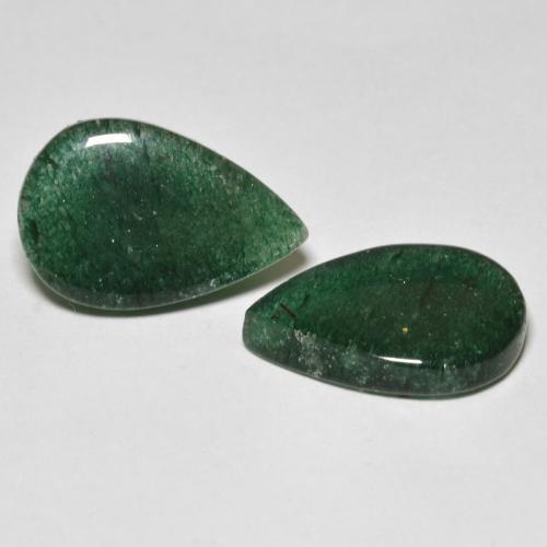 Gemme di Avventurina Verde foresta naturale da 9.29 ct, Forma a pera, Traslucido