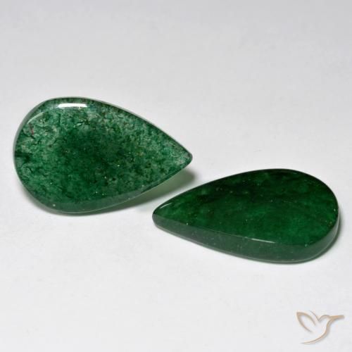 Gemme di Avventurina Verde Pino naturale da 13.43 ct, Forma a pera, Traslucido