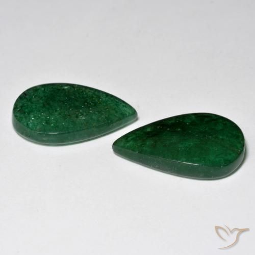 Gemme di Avventurina Verde Pino naturale da 13.43 ct, Forma a pera, Traslucido