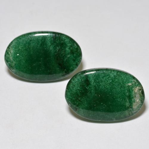 Avventurina naturale verde da 17,47 ct, taglio ovale, traslucido