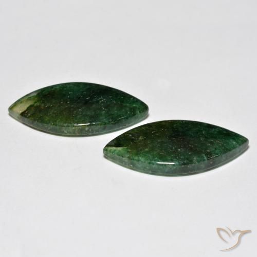 Gemme di Avventurina Verde scuro naturale da 20.86 ct, Taglio marquise, Traslucido
