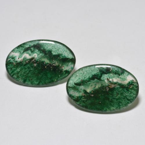 Avventurina naturale verde da 12,30 ct, taglio ovale, traslucido