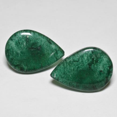 Gemme di Avventurina Verde scuro naturale da 13.41 ct, Forma a pera, Traslucido