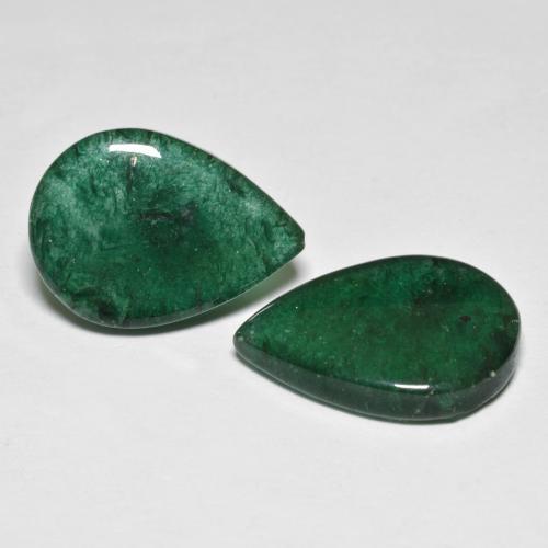 Gemme di Avventurina Verde scuro naturale da 13.41 ct, Forma a pera, Traslucido