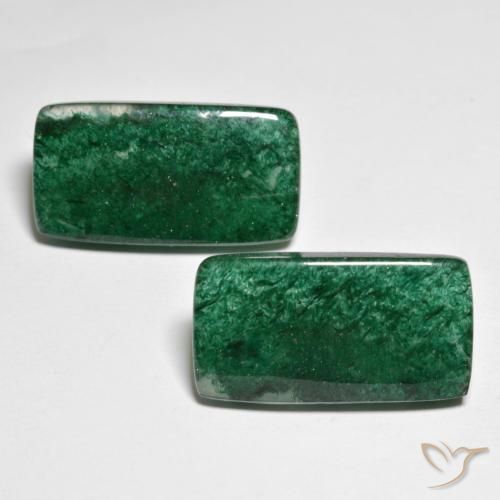 Avventurina naturale verde da 21,63 ct, baguette, traslucido