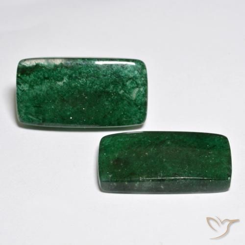 Avventurina naturale verde da 21,63 ct, baguette, traslucido