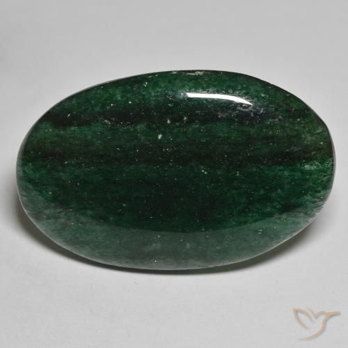 Avventurina Verde foresta naturale da 35.11 ct, Taglio ovale, Traslucido