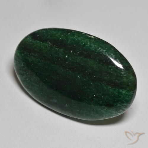 Avventurina Verde foresta naturale da 35.11 ct, Taglio ovale, Traslucido