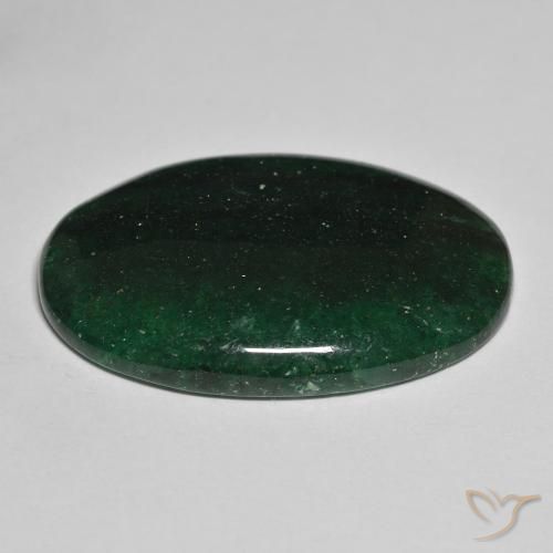 Avventurina Verde foresta naturale da 35.11 ct, Taglio ovale, Traslucido