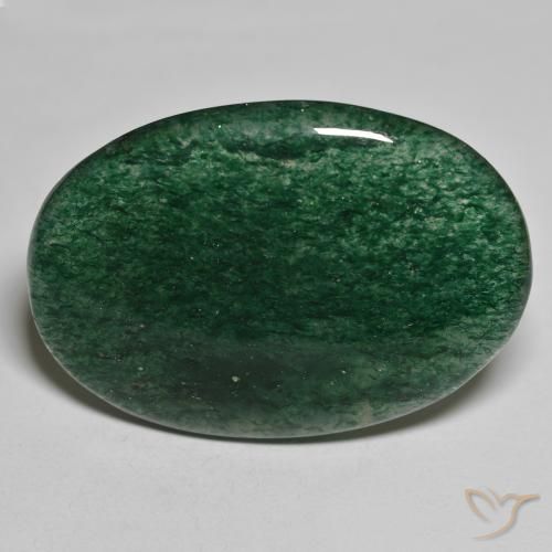 Avventurina Verde foresta naturale da 45.38 ct, Taglio ovale, Traslucido