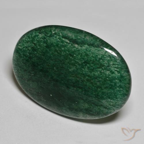 Avventurina Verde foresta naturale da 45.38 ct, Taglio ovale, Traslucido