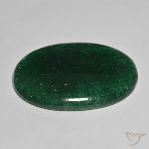 Avventurina Verde foresta naturale da 45.38 ct, Taglio ovale, Traslucido