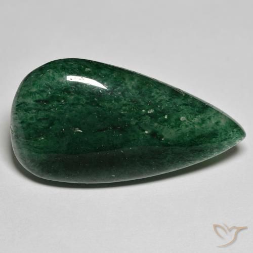 Avventurina Verde foresta naturale da 26.94 ct, Forma a pera, Traslucido