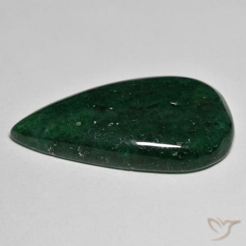 Avventurina Verde foresta naturale da 26.94 ct, Forma a pera, Traslucido