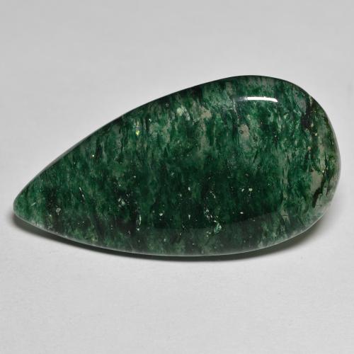 Avventurina naturale verde da 24,15 ct, taglio a pera, traslucido