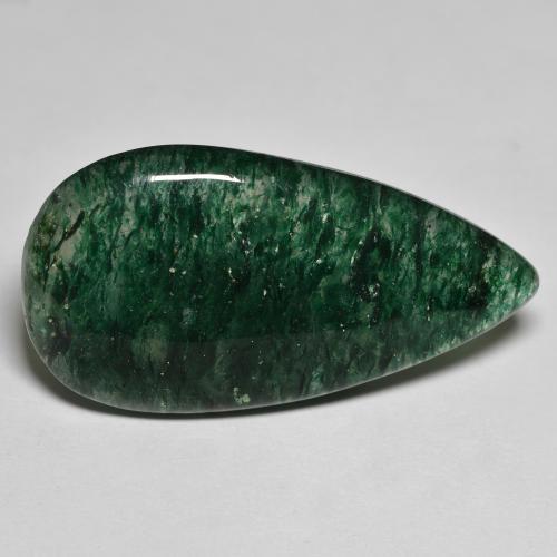 Avventurina naturale verde da 24,15 ct, taglio a pera, traslucido