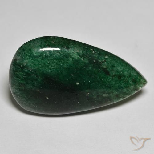 Avventurina Verde foresta naturale da 16.85 ct, Forma a pera, Traslucido