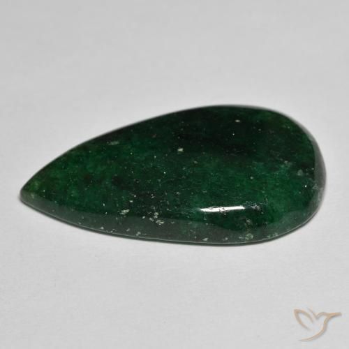 Avventurina Verde foresta naturale da 16.85 ct, Forma a pera, Traslucido
