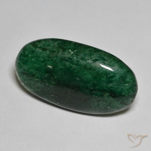 Avventurina Fresco verde foresta naturale da 13.61 ct, Ovale, Traslucido