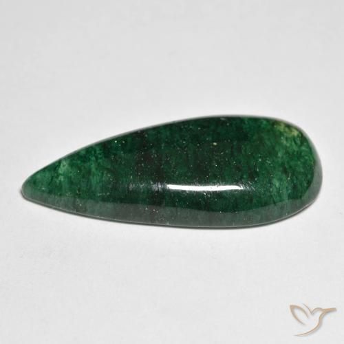 Avventurina Verde Pino naturale da 17.57 ct, Forma a pera, Traslucido