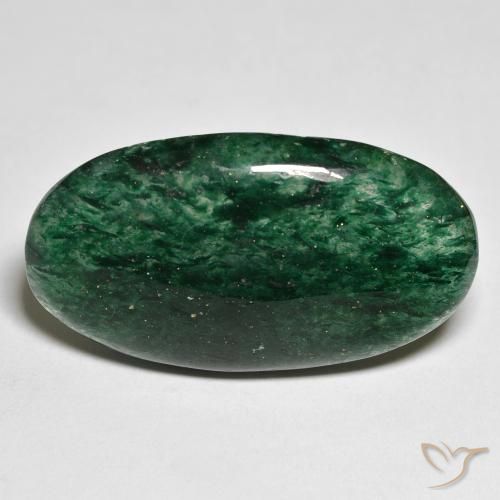 Avventurina naturale verde da 26,71 ct, taglio ovale, traslucido