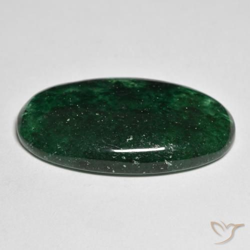 Avventurina naturale verde da 26,71 ct, taglio ovale, traslucido