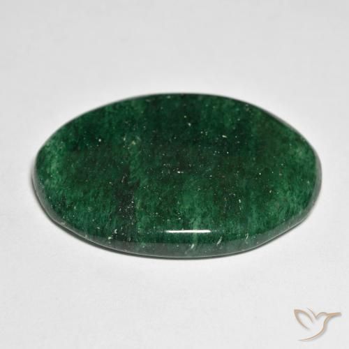 Avventurina Verde Pino naturale da 32.99 ct, Taglio ovale, Traslucido