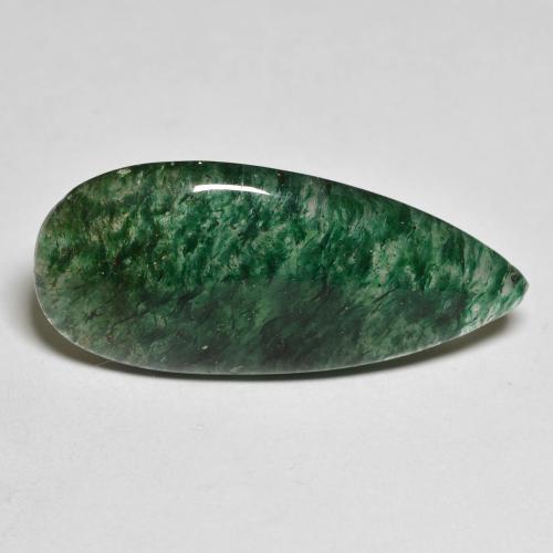 Avventurina naturale verde da 11,87 ct, taglio a pera, traslucido